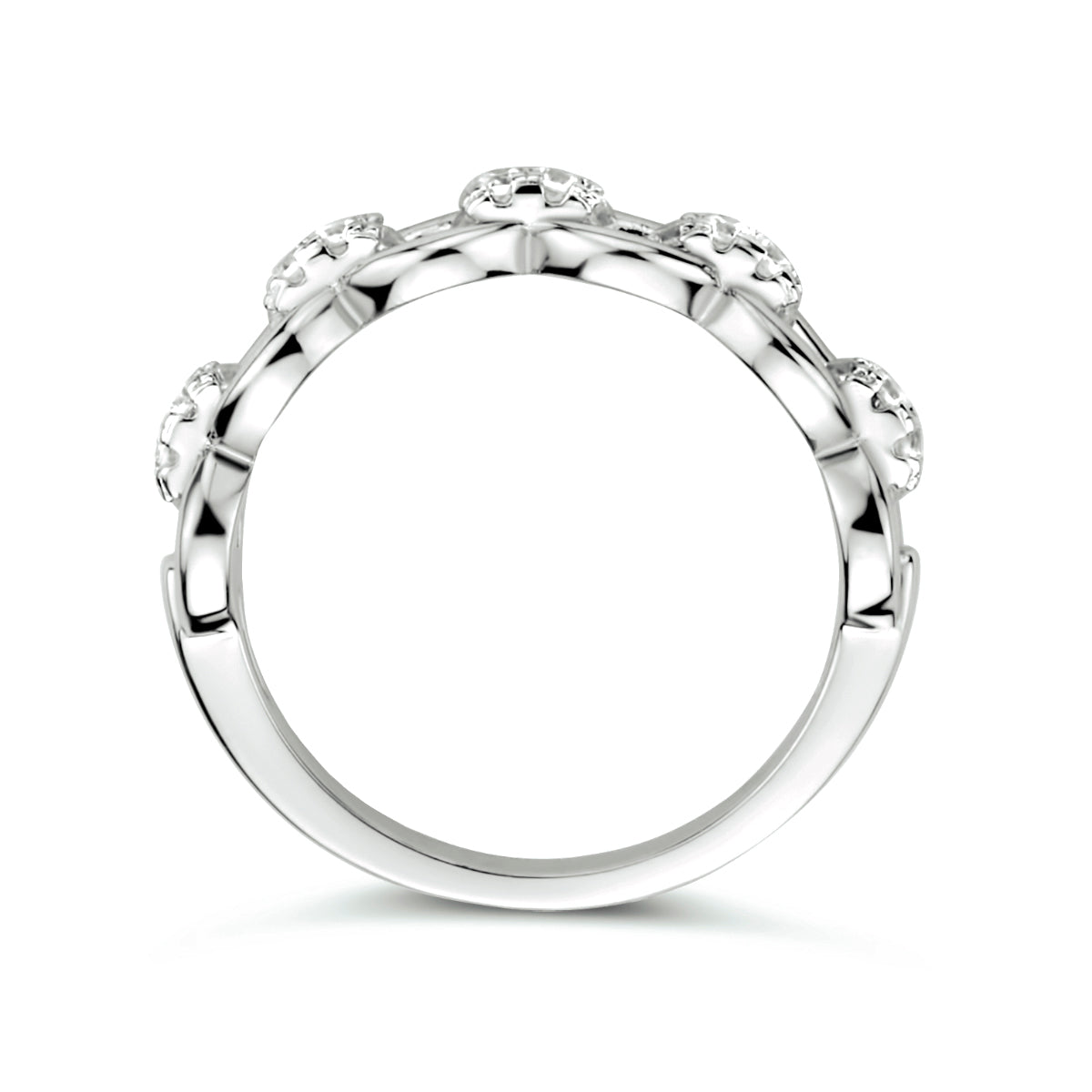 Ringglieder-Zirkonia-Silber rhodiniert