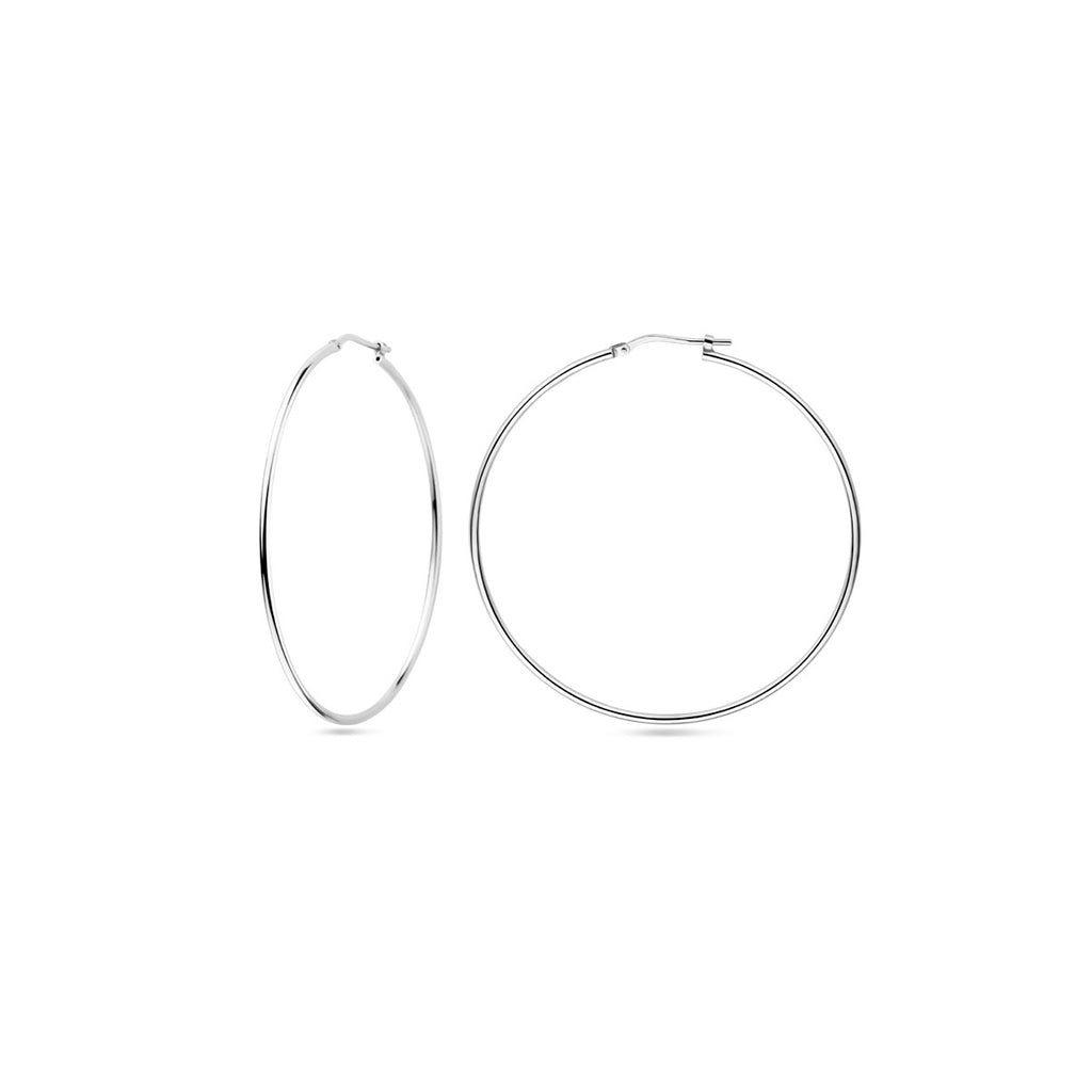 oorringen ronde buis 1,5 mm zilver wit