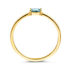 Ring mit Geburtsstein Aquamarin März 14K Gelbgold
