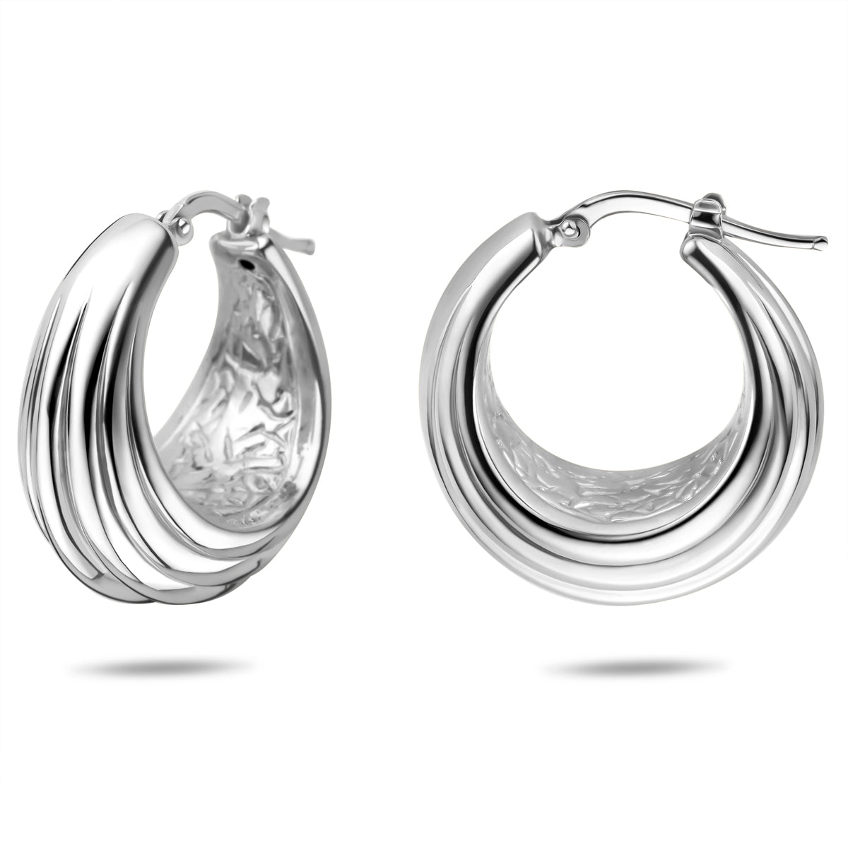 oorringen 25,5 mm zilver gerhodineerd