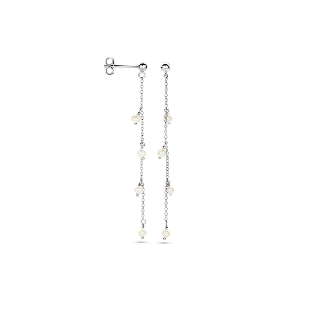 oorhangers parel zilver gerhodineerd