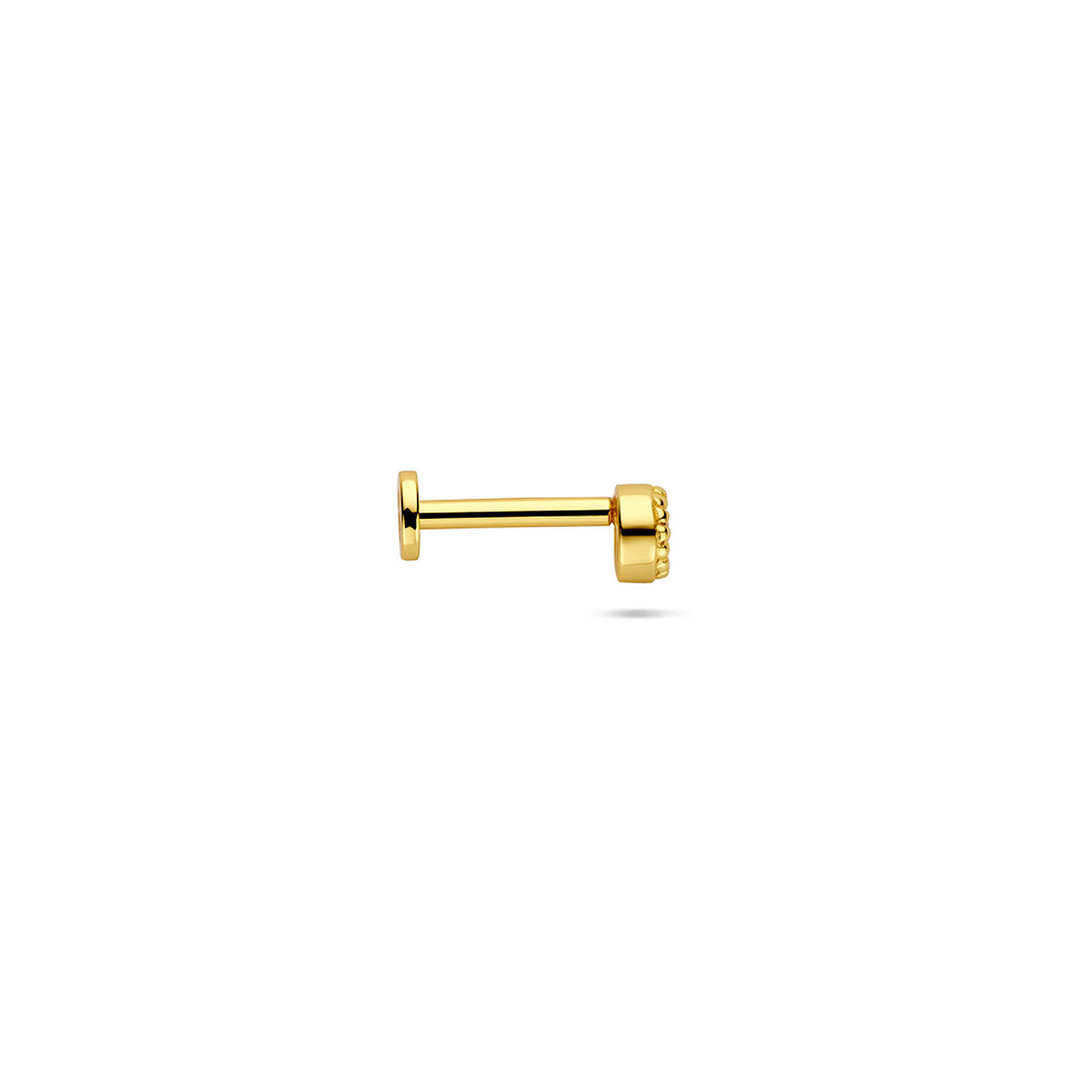 flat back piercing rond zirkonia 3,3 mm 1 micron zilver verguld (geel)