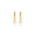 klapoorringen parel 17 mm 14K geelgoud