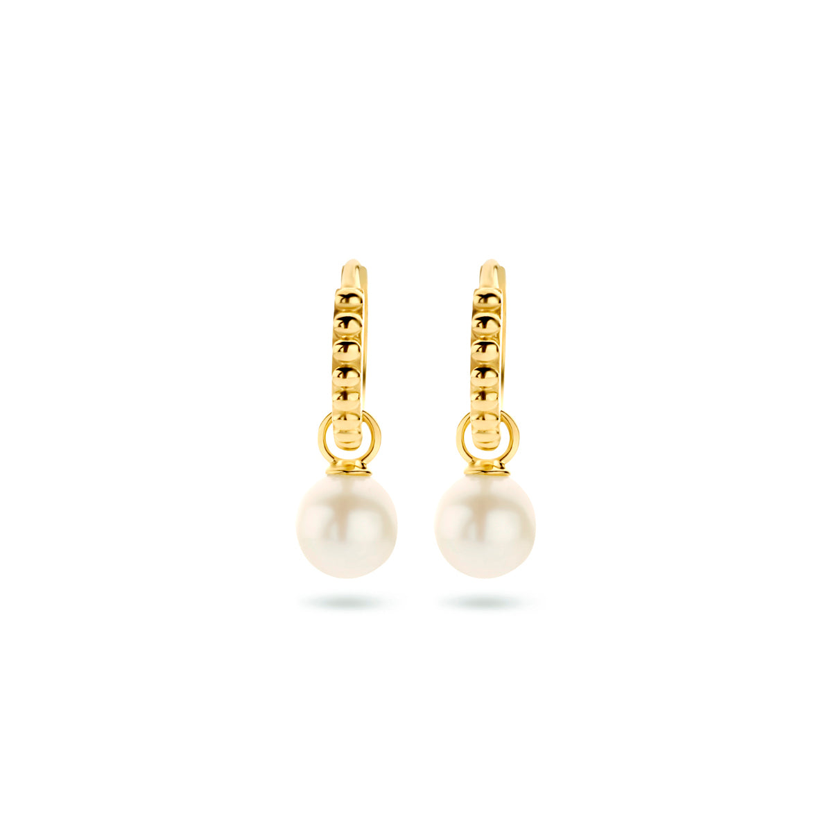klapoorringen parel 17 mm 14K geelgoud