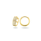 Klappohrringe Zirkonia 11,5 mm 14K Gelbgold