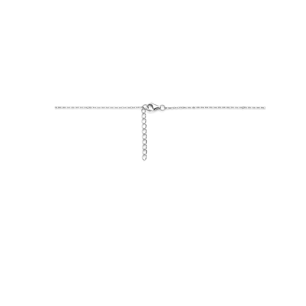 Halskette Zirkonia 42 + 3 cm Silber rhodiniert