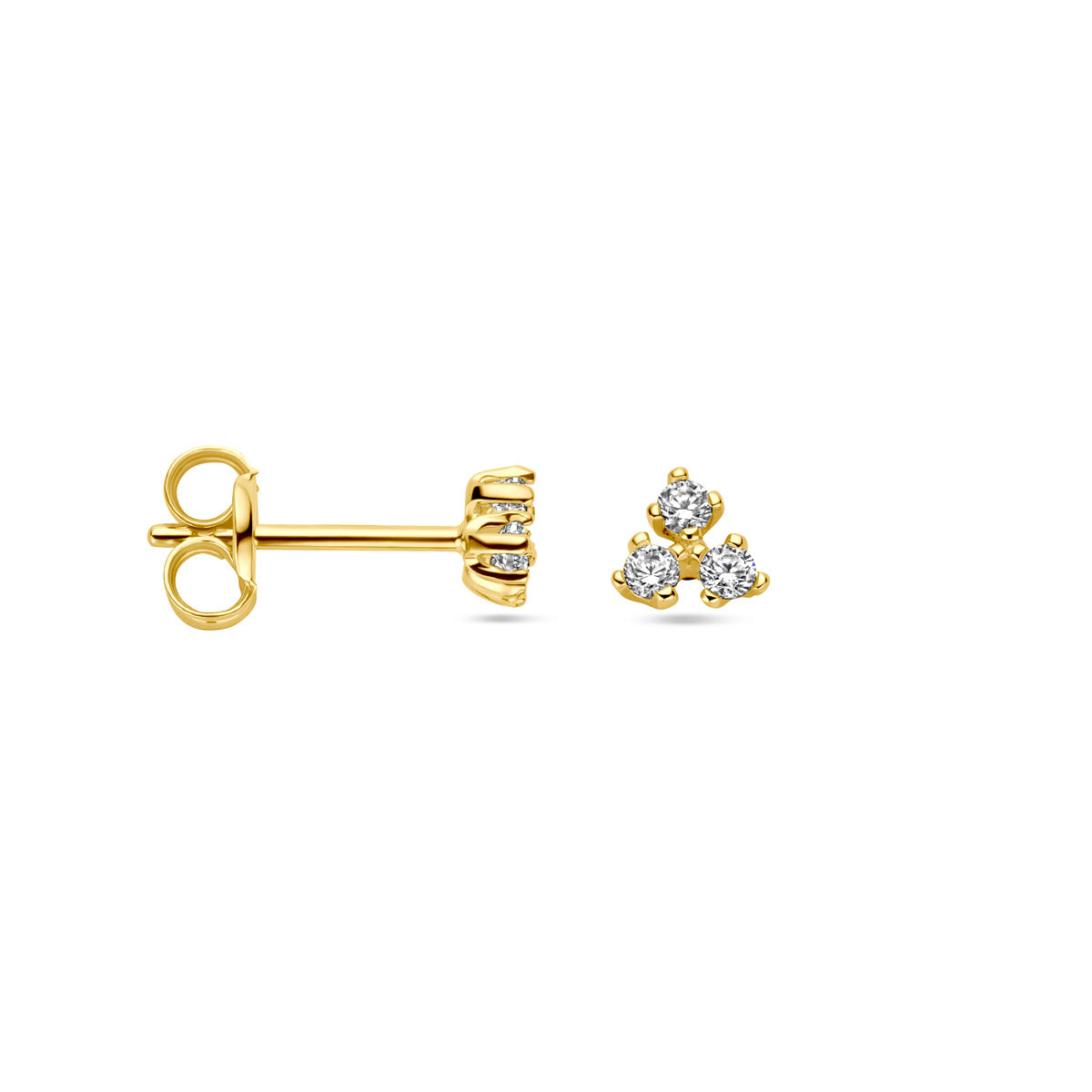 Ohrstecker Zirkonia 3,5 mm 14K Gelbgold