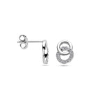 Ohrstecker rund Zirkonia 10 mm rhodiniertes Silber