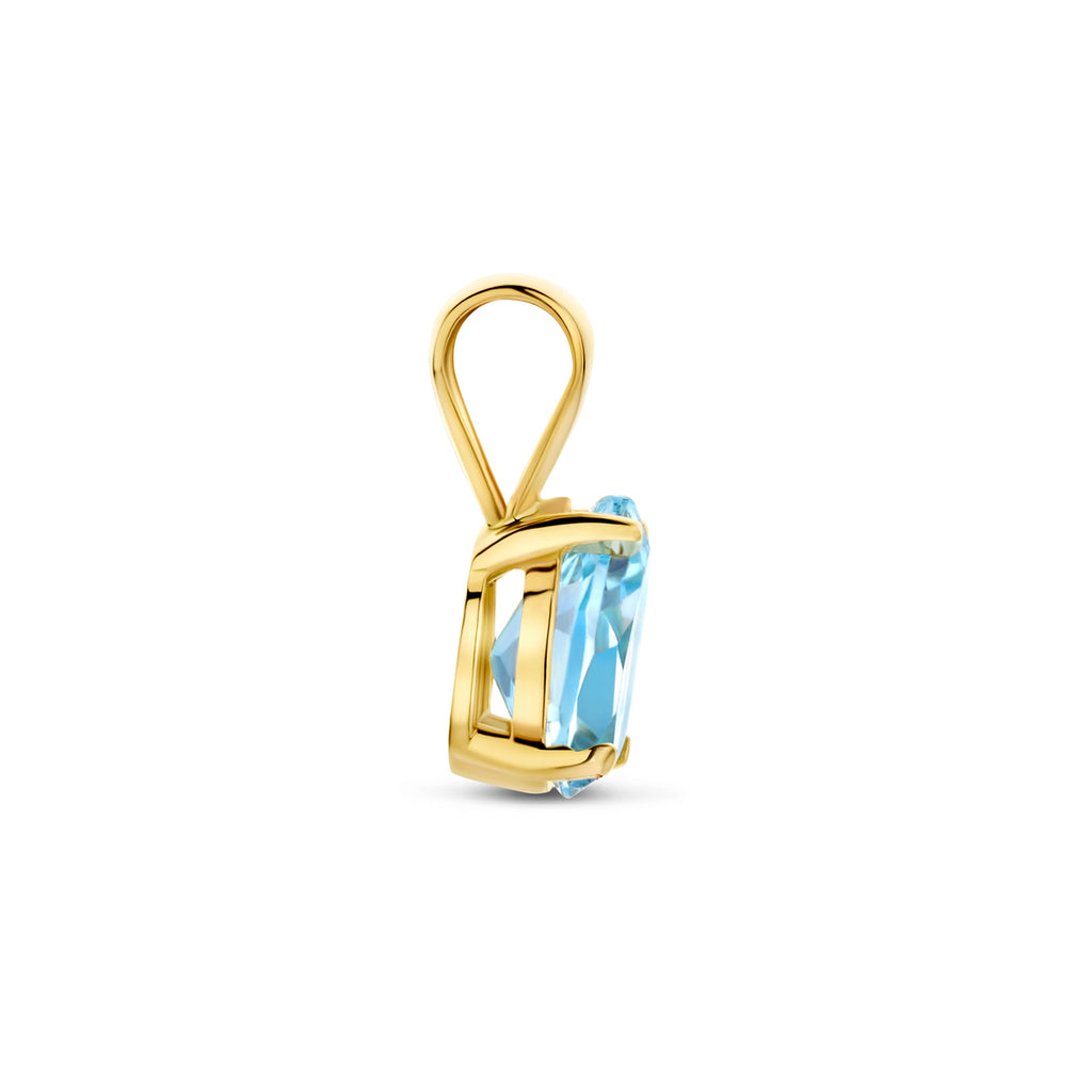 Anhänger Blautopas 11 mm 14K Gelbgold