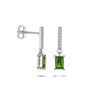 oorhangers groen en wit zirkonia zilver gerhodineerd