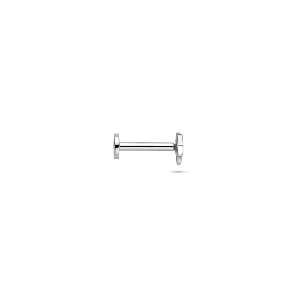 flat back piercing ster 4 mm zilver gerhodineerd