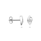 oorknoppen zirkonia zilver gerhodineerd