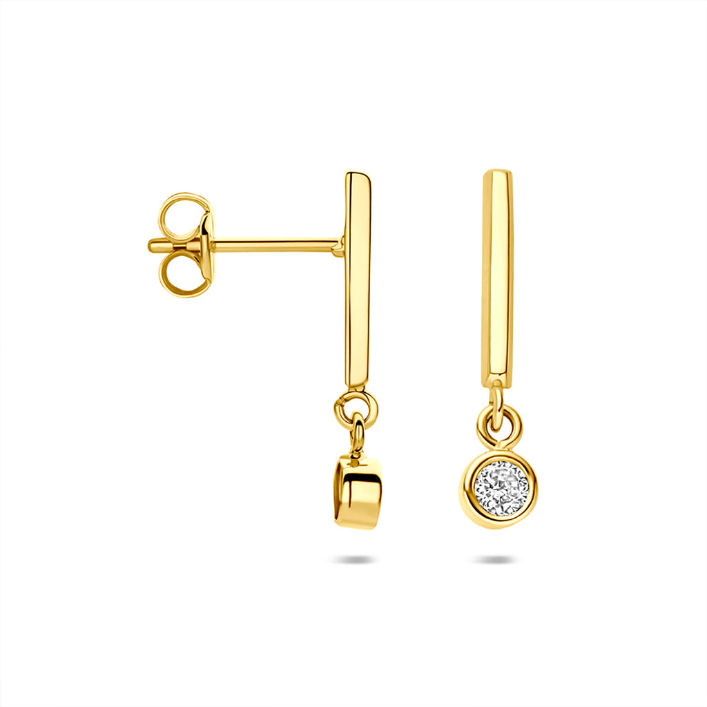 Ohrhänger Zirkonia 17,5 mm 14K Gelbgold