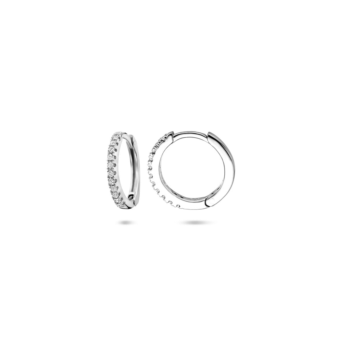 klapoorringen zirkonia zilver gerhodineerd