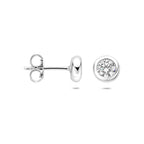 oorknoppen zirkonia zilver gerhodineerd