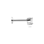 flat back piercing zirkonia hartje 3,5 mm zilver gerhodineerd
