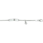 Gravurarmband Zirkonia Plättchen 4,2 mm Silber Weiß
