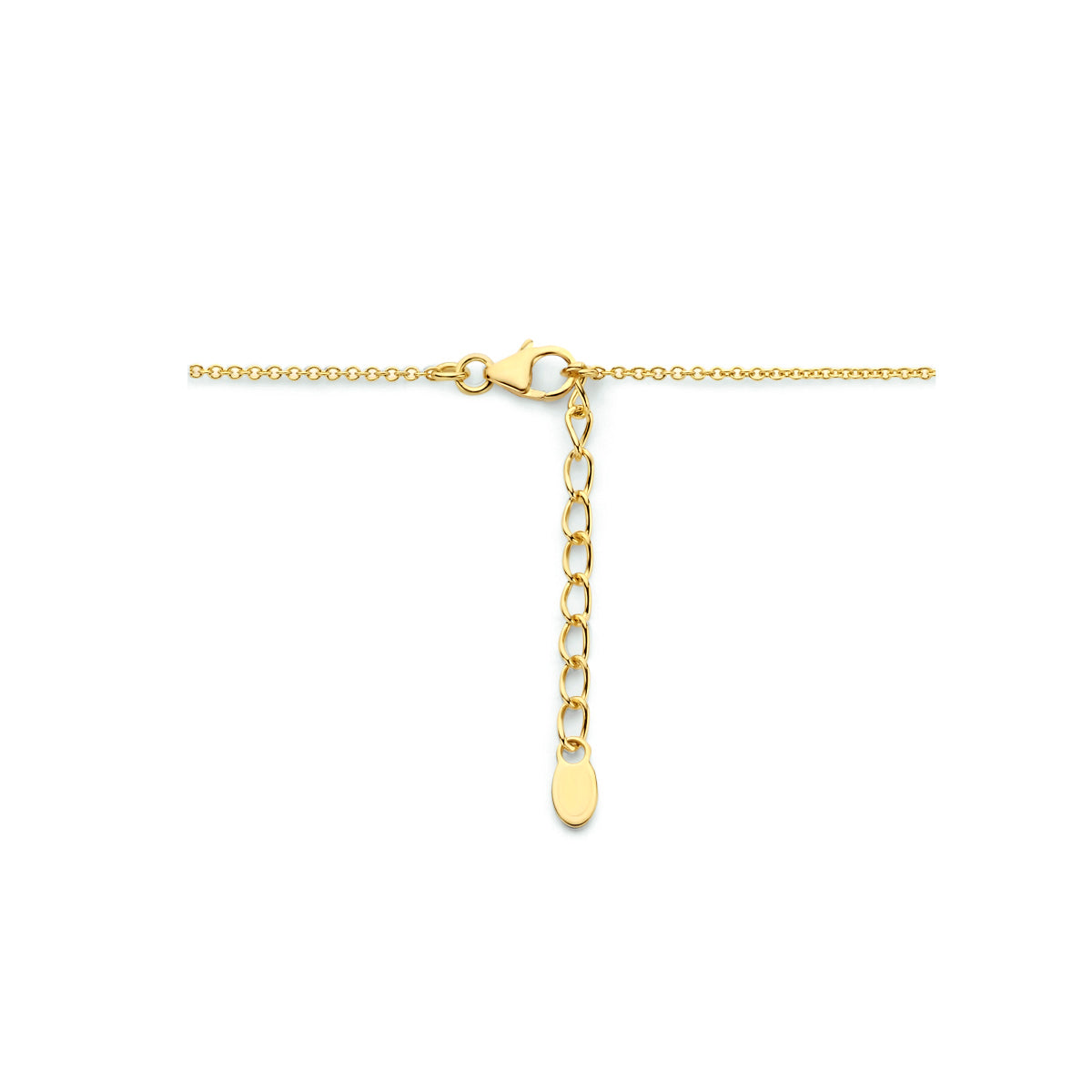 Halskette runder Diamant 42 + 3 cm Silber vergoldet (gelb)