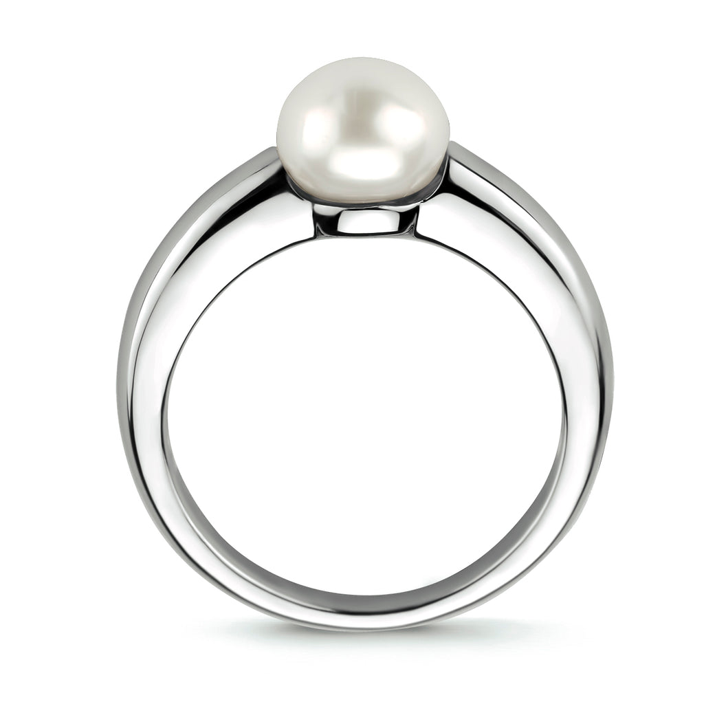 Ring Perle Silber rhodiniert