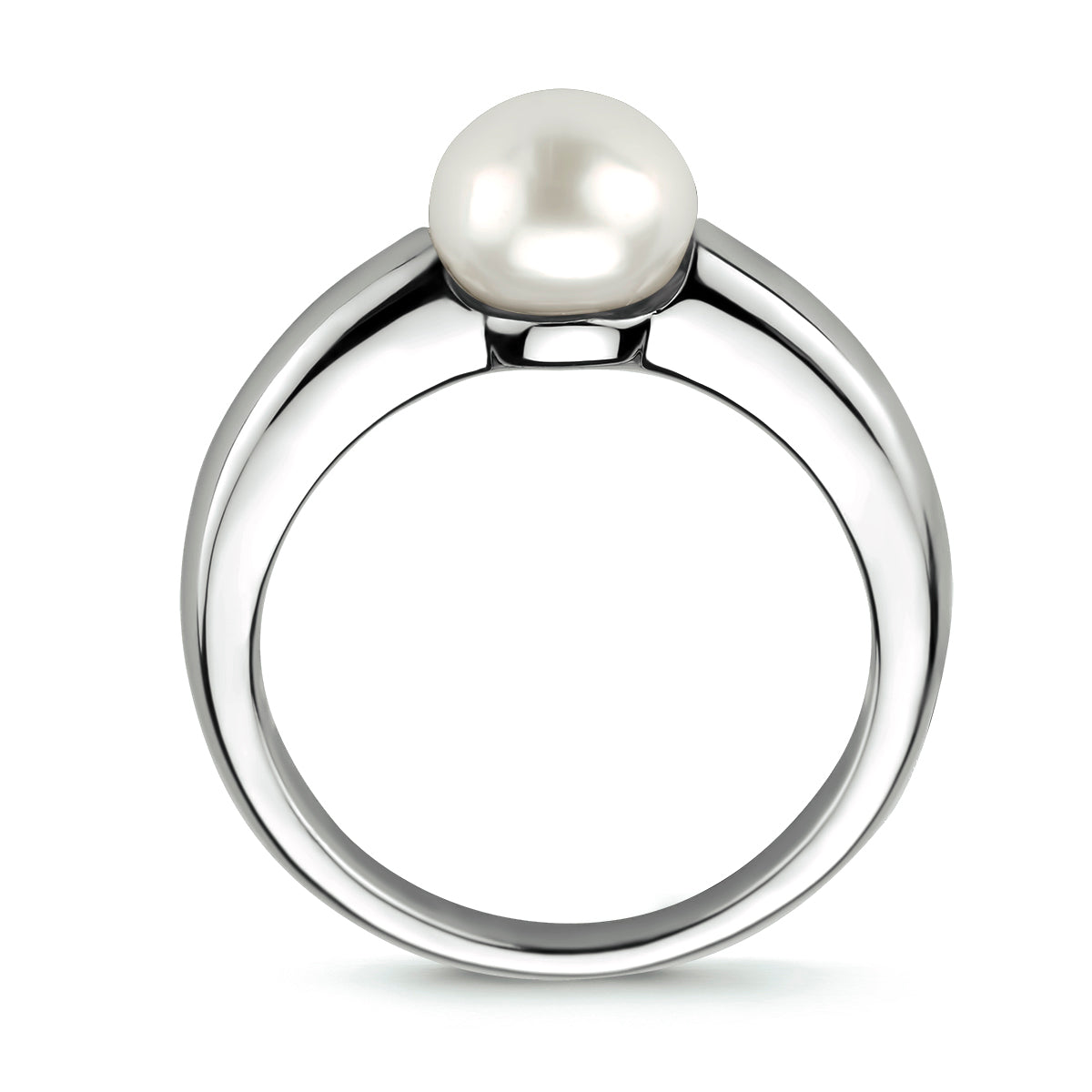 Ring Perle Silber rhodiniert