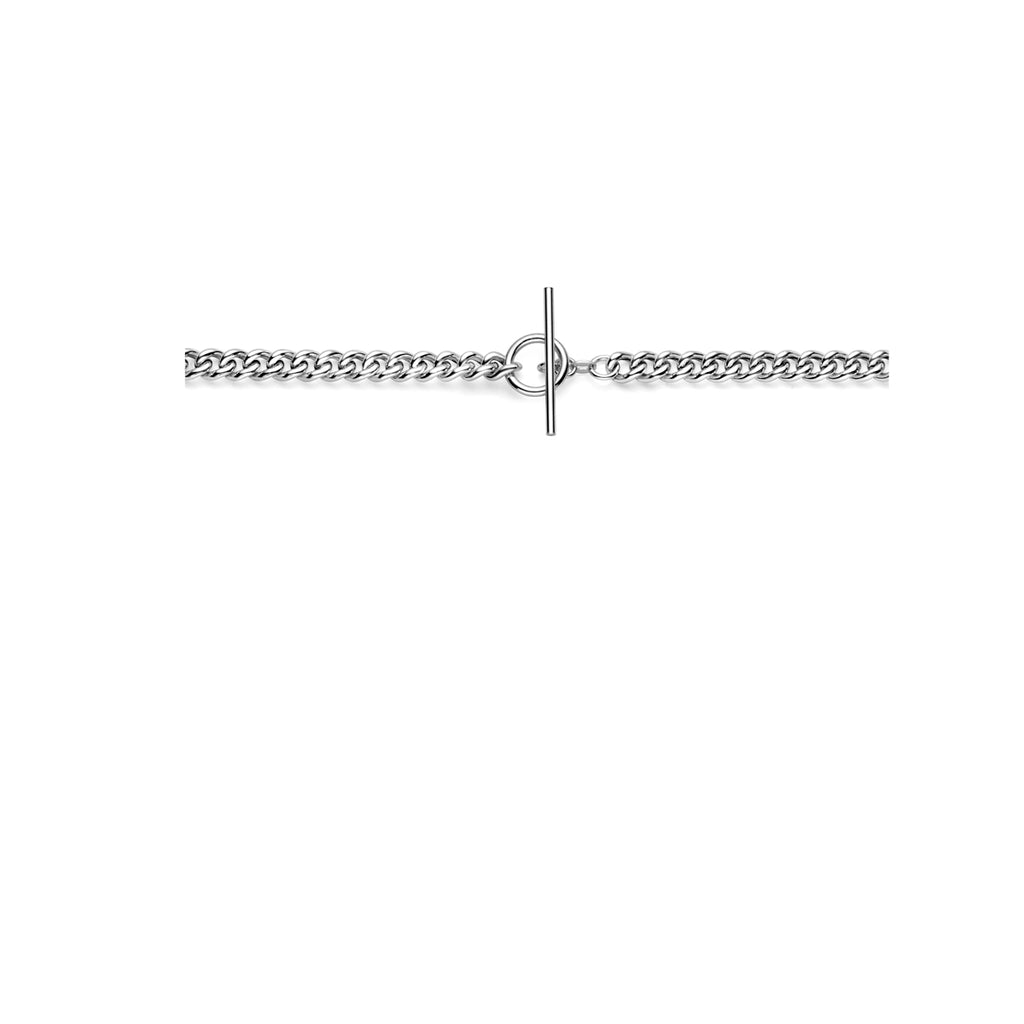 collier gourmette 6,5 mm 45 cm kapittelslot zilver gerhodineerd