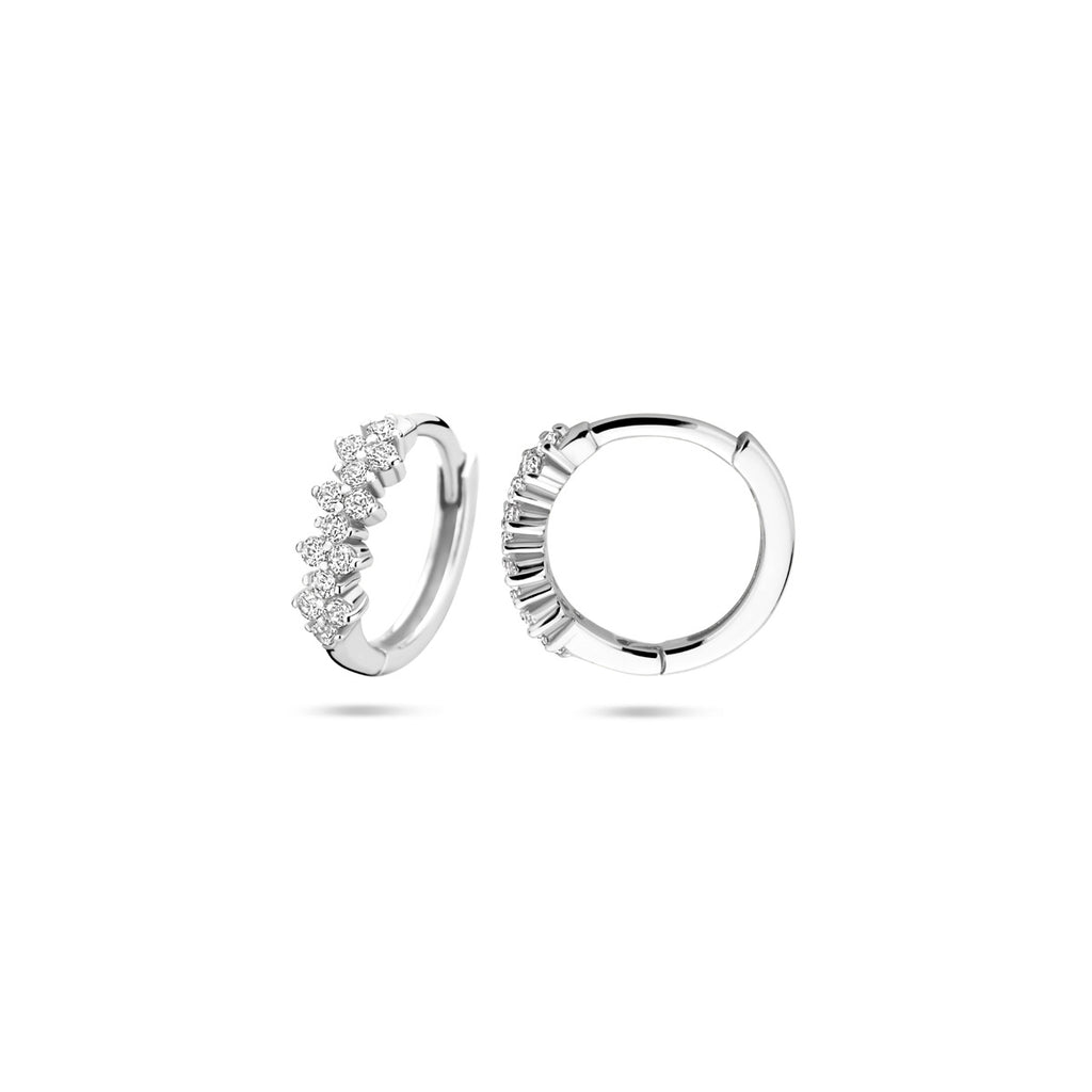 Klappohrringe Zirkonia 11,5 mm Silber rhodiniert