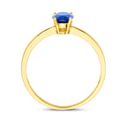 ring donkerblauw zirkonia 14K geelgoud