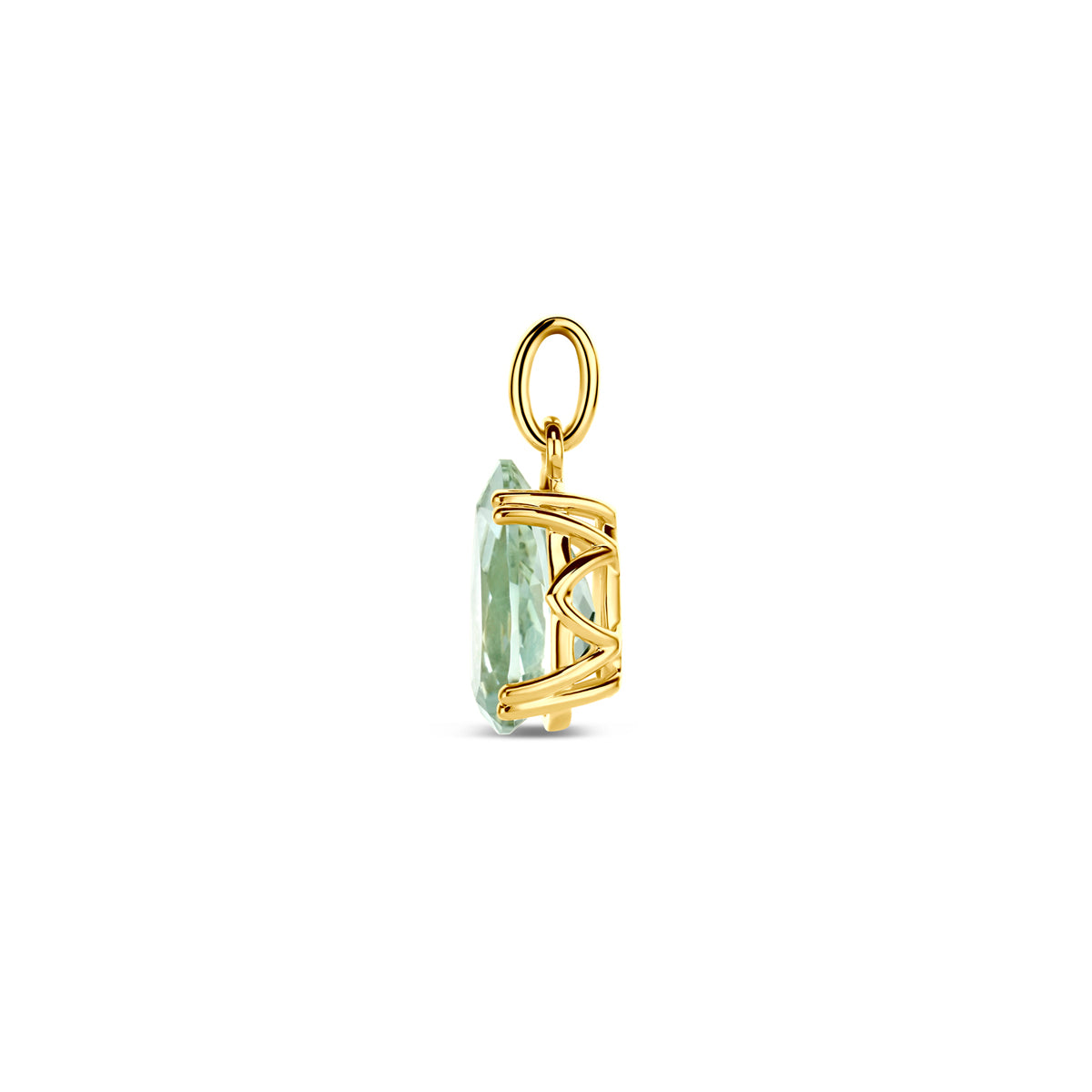 hanger groen amethist 18 mm 14K geelgoud