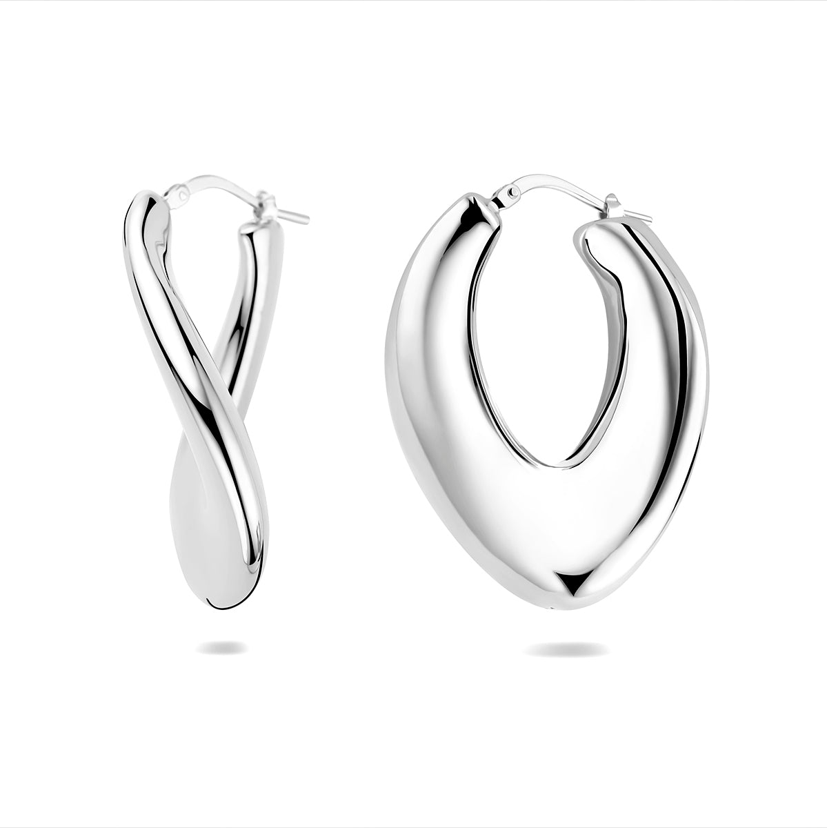 oorringen 37.5 mm zilver gerhodineerd
