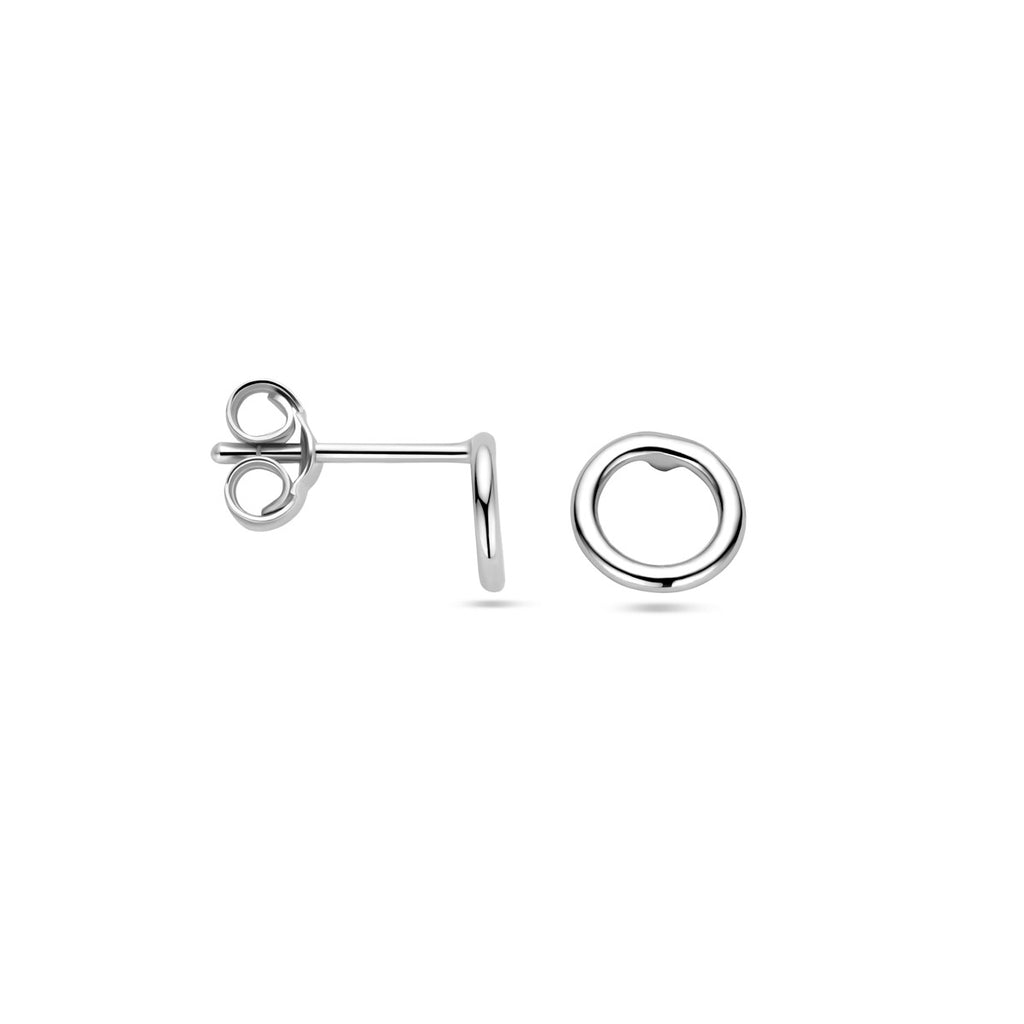 oorknoppen cirkel 6 mm zilver gerhodineerd
