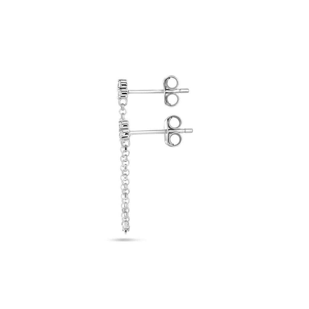 Doppelohrstecker Zirkonia 47 mm pro Stück Silber rhodiniert