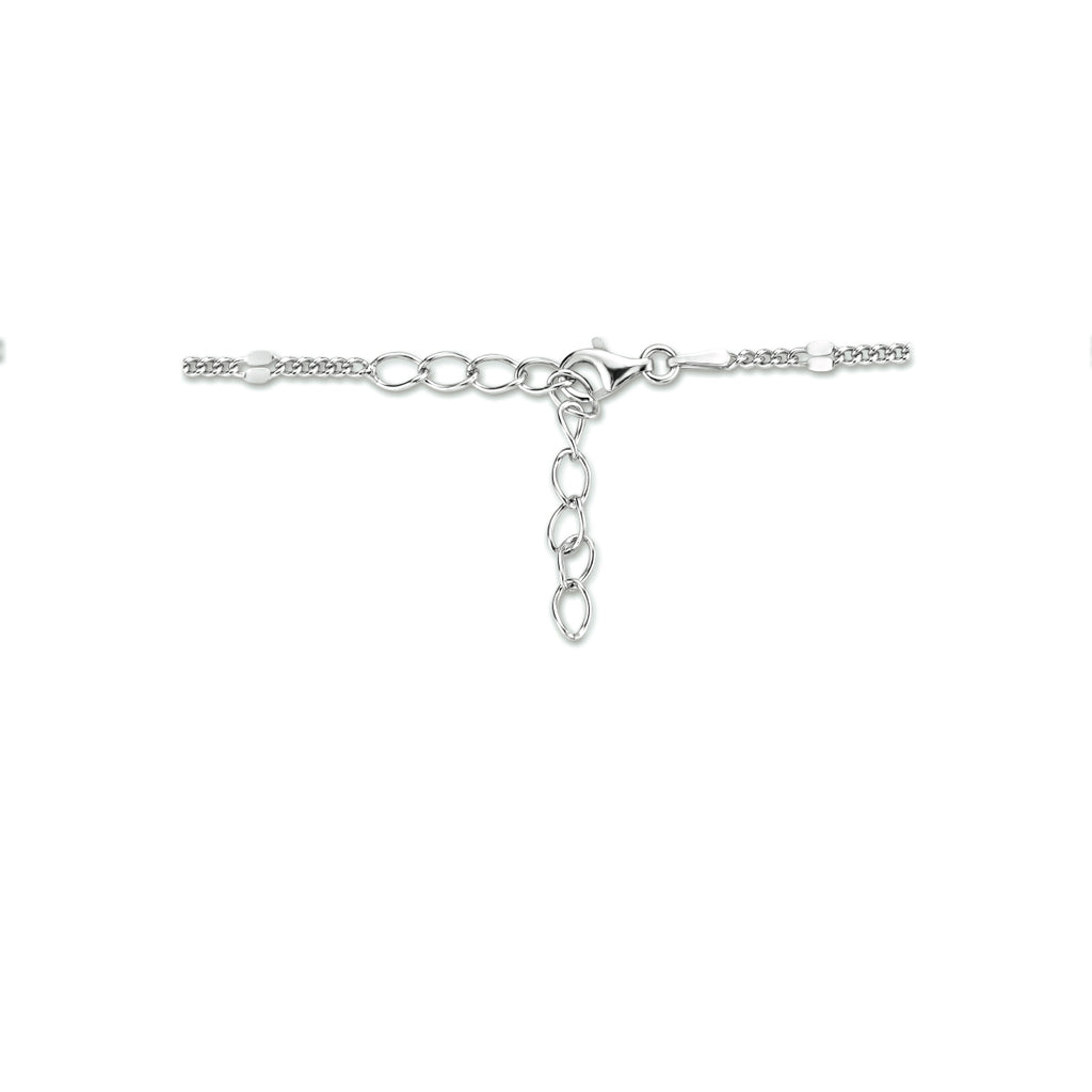 Halskette Gourmette mit Zwischenstück 3,0 mm 40 + 4 cm Silber rhodiniert