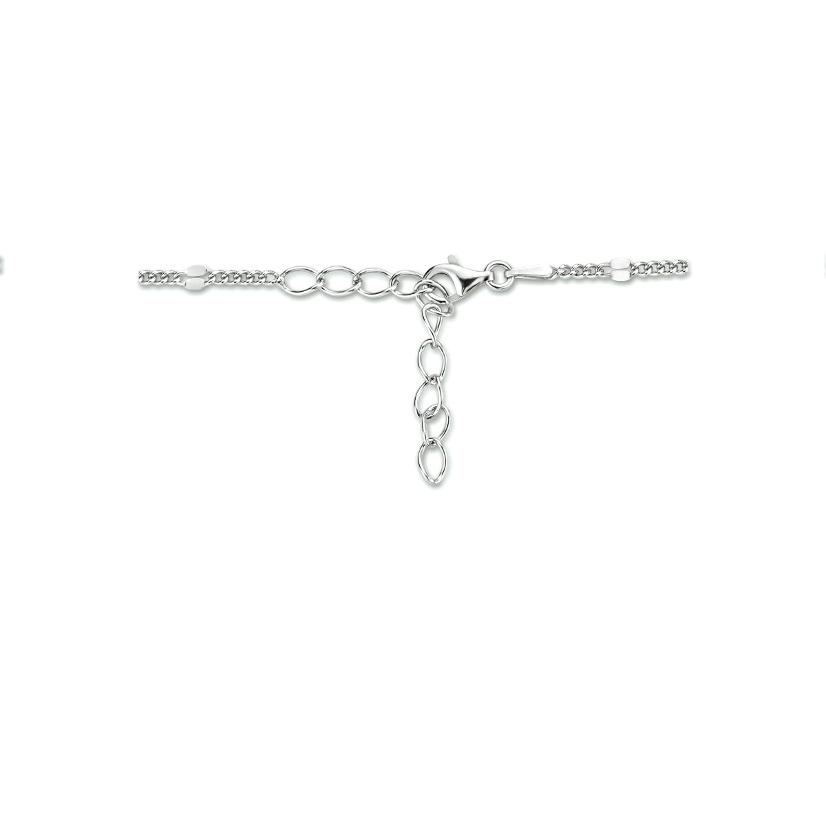 Halskette Gourmette mit Zwischenstück 3,0 mm 40 + 4 cm Silber rhodiniert