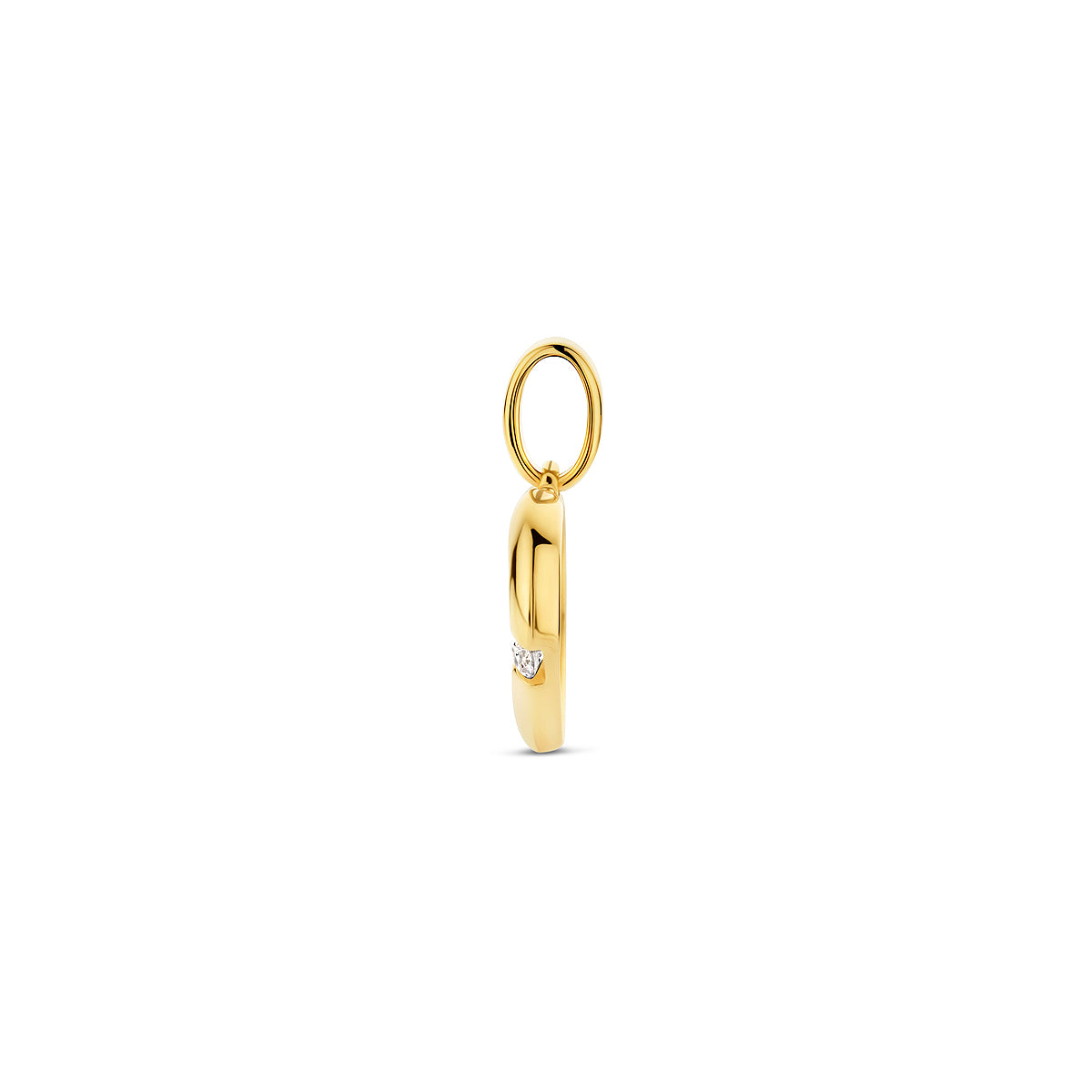 hanger hart zirkonia 14K geelgoud