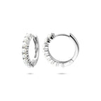 klapoorringen parel 15 mm zilver gerhodineerd