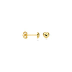 9k oorknoppen hart 4 mm 9K geel