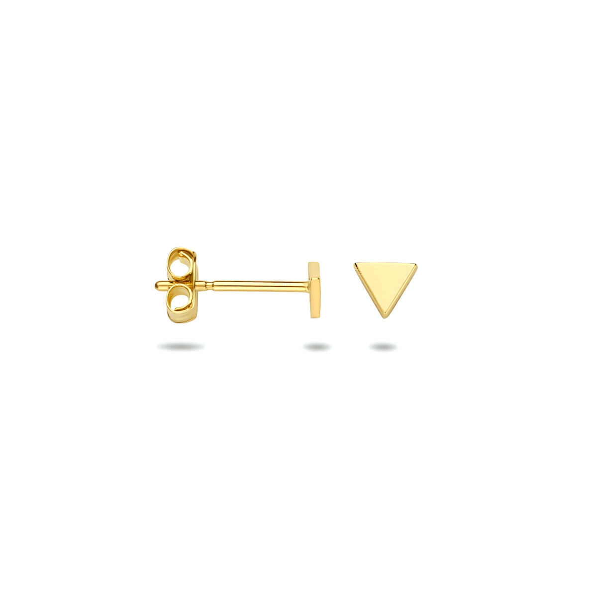 oorknoppen driehoek 3 mm 14K geelgoud