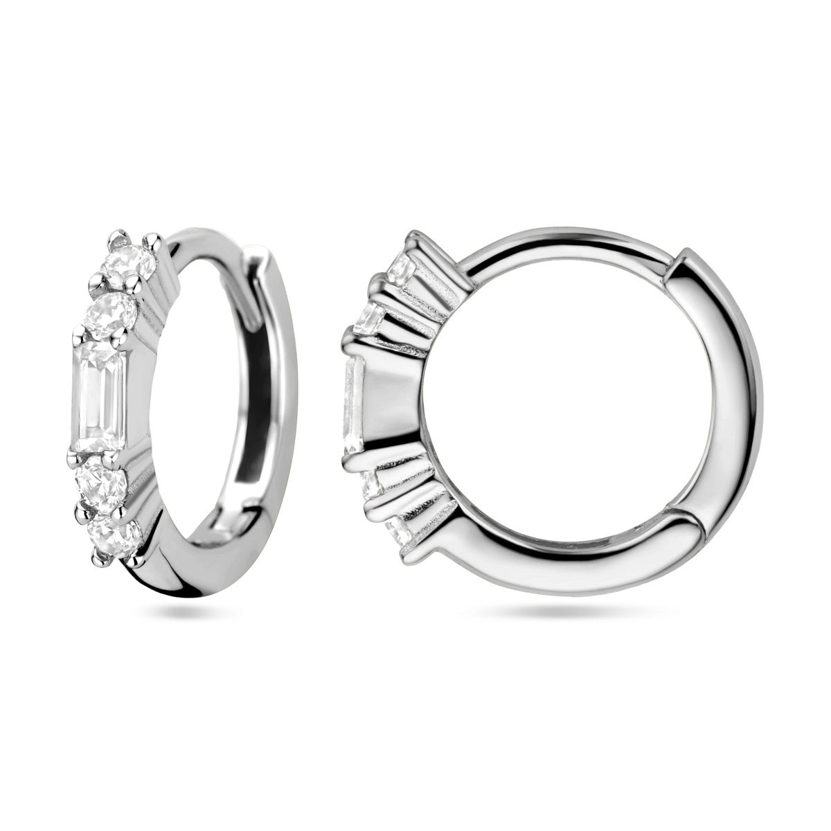 klapoorringen zirkonia zilver gerhodineerd