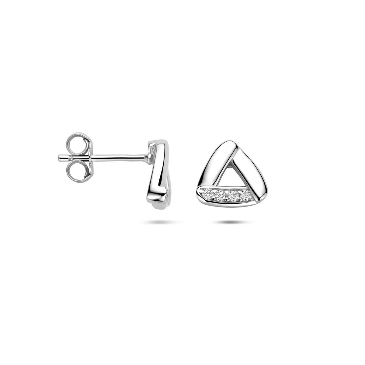 oorknoppen zirkonia 8,5 mm zilver gerhodineerd