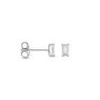oorknoppen zirkonia 4,5 mm zilver gerhodineerd