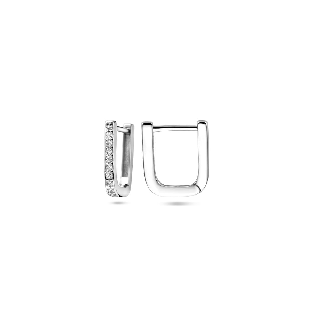 klapoorringen zirkonia 12 mm zilver gerhodineerd