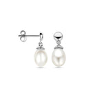 Ohrhänger Perle 15 mm 14K Weißgold