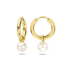 klapoorringen parel 24 mm 14K geelgoud - rond