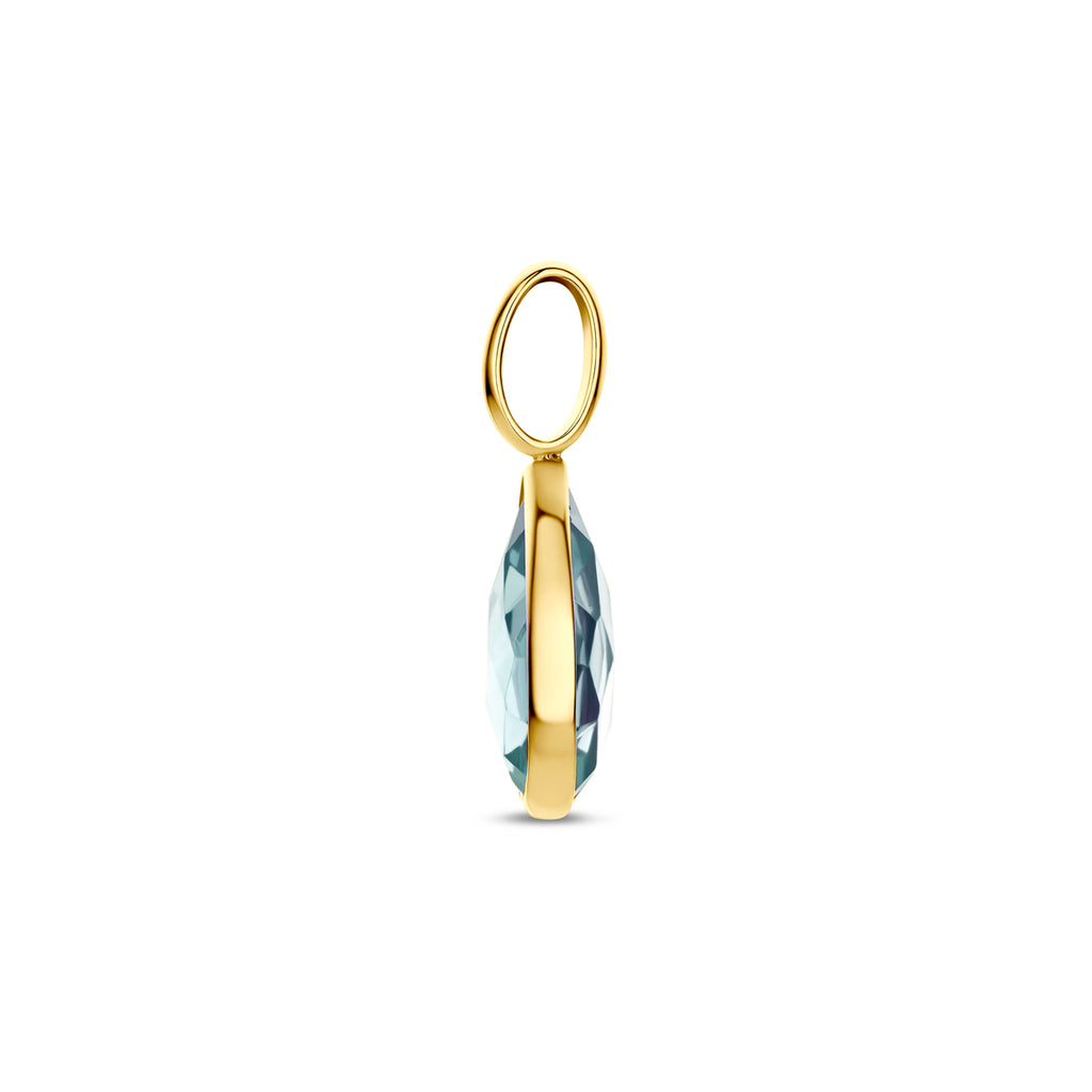 9k hanger blauw topaas 10,5 mm 9K geel