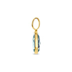 9k hanger blauw topaas 10,5 mm 9K geel