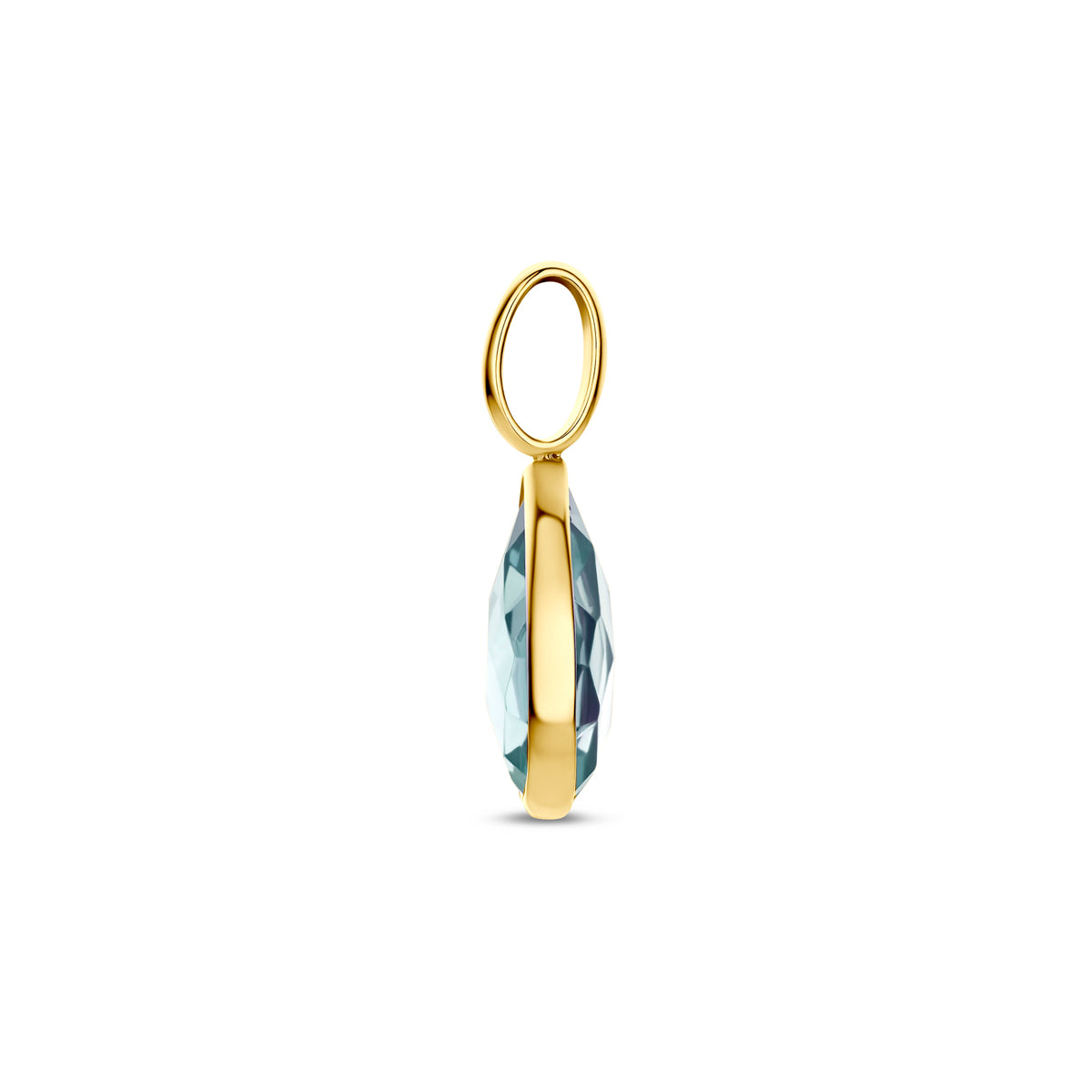 9k hanger blauw topaas 10,5 mm 9K geel