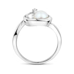 Ring oval Perle und Zirkonia 9,5 mm Silber rhodiniert