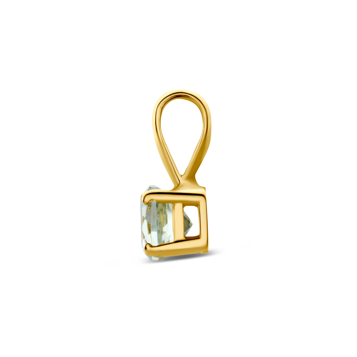hanger groen amethist 9 mm 14K geelgoud - rond