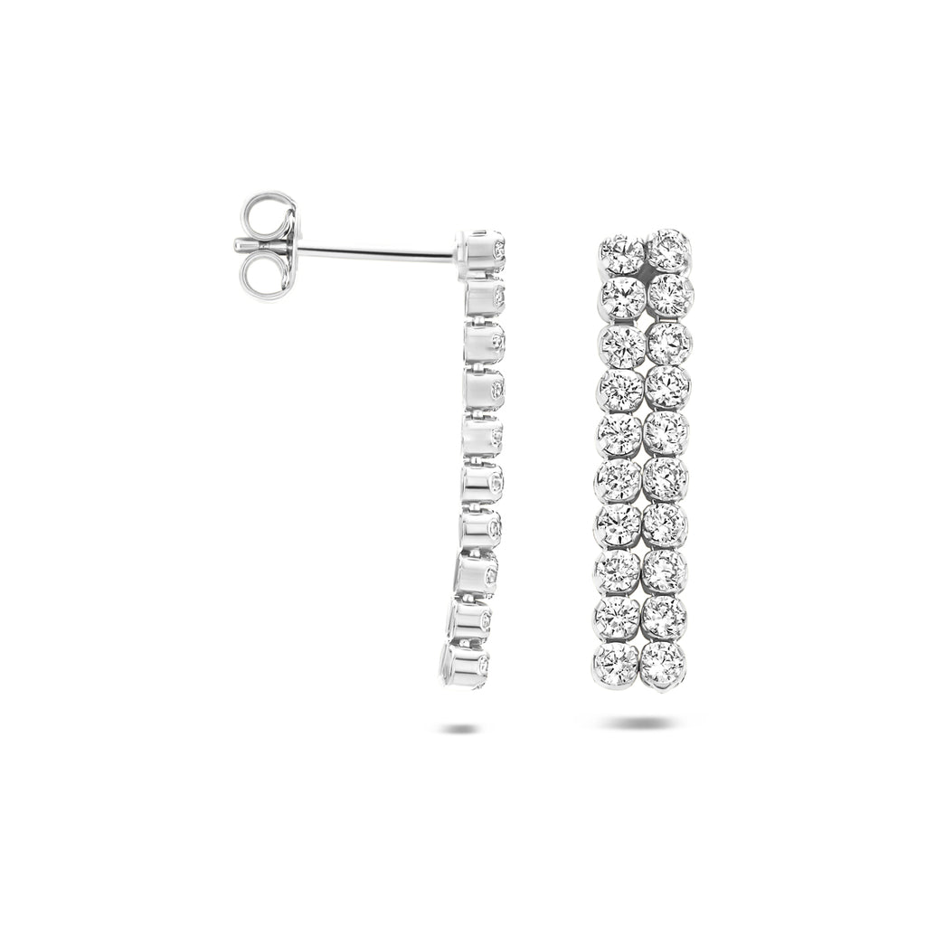 Ohrhänger Zirkonia 24 mm rhodiniertes Silber