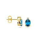 Ohrstecker London Blue Topas und Diamant 0,04 ct (2x 0,02 ct) H SI 14 K Gelbgold